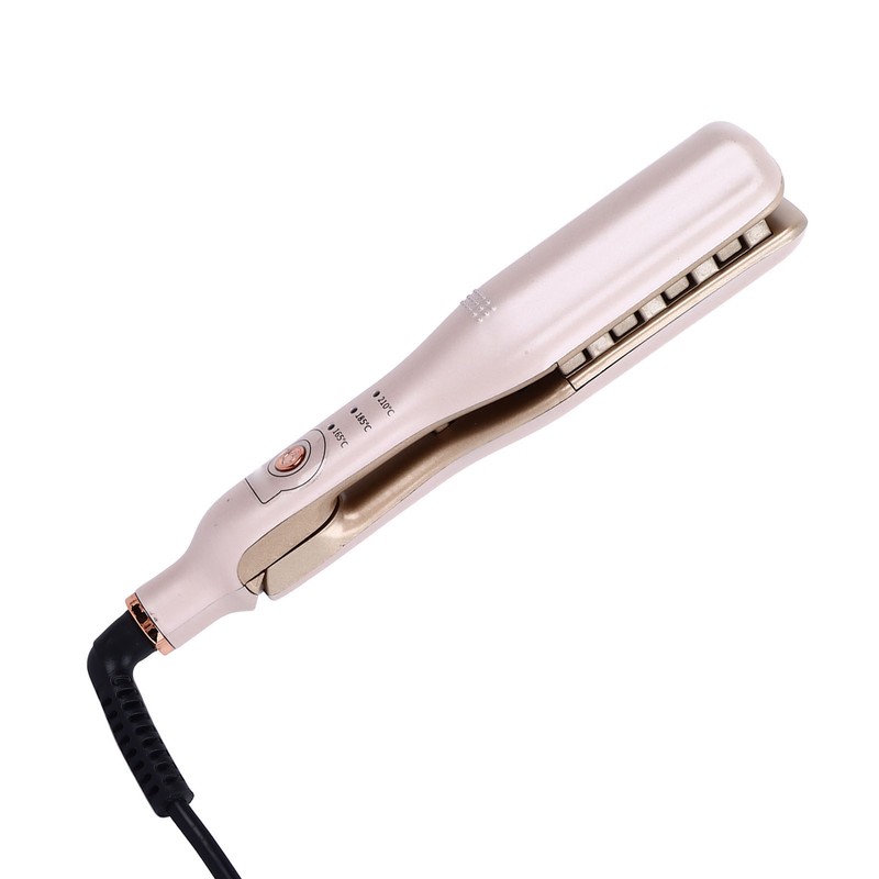 Flat Curling Iron 45W Pink Negative Ion Hair Crimper Waver
