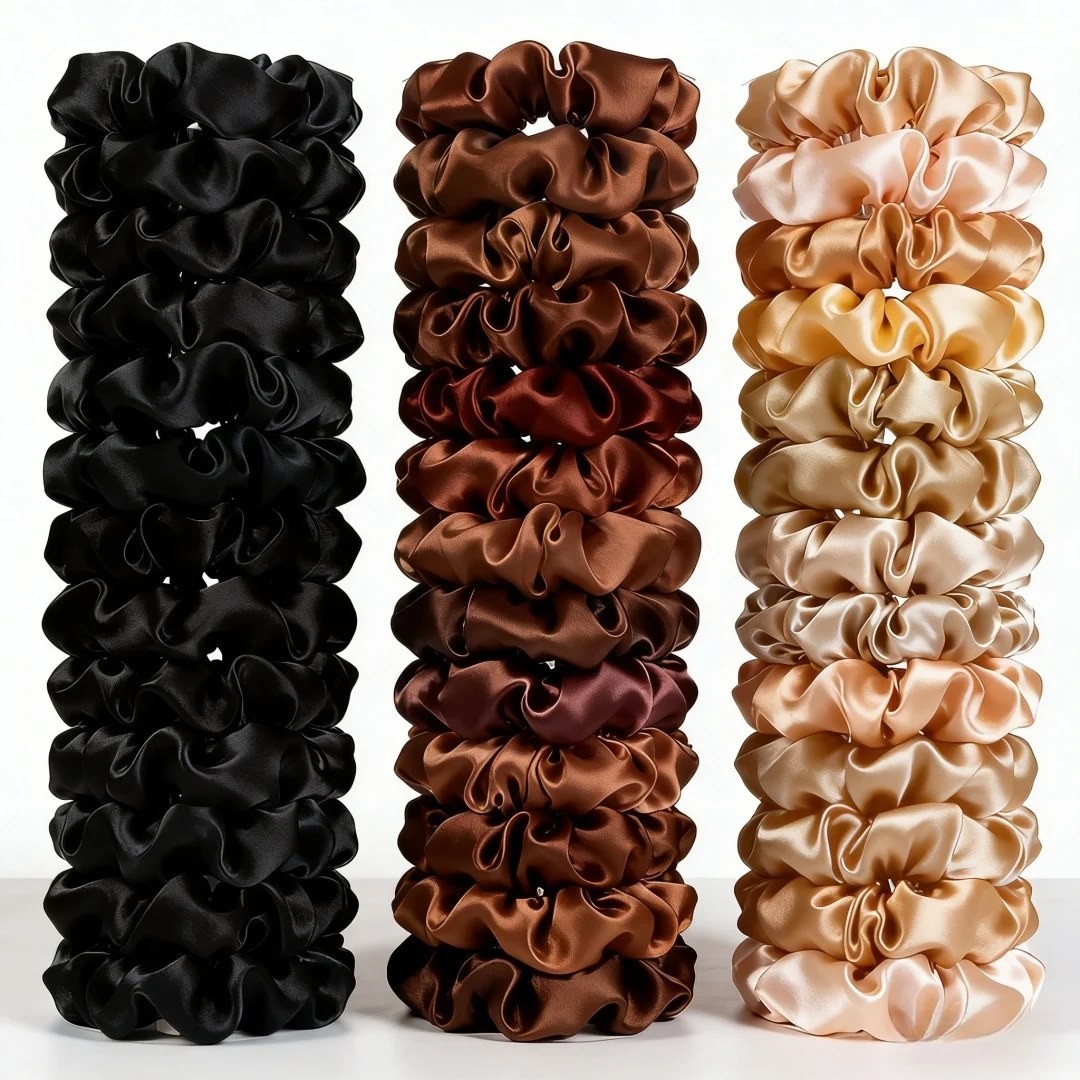 satin scrunchies hair ties set