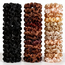 Satin Scrunchies Hair Ties Set