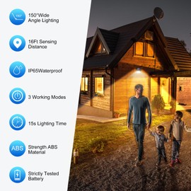 Solar Lights Outdoor, 10 Pack Solar Motion Sensor Outdoor Lights with 3 Lighting Modes, IP65 Waterproof Solar Fence Lights for House (Warm White)