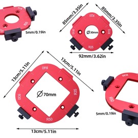 Piuluvor® 2 Pieces Router Radius Jig Stencil, Milling Template Router Aluminium Alloy Milling Stencils Rounding R10 R15 R20 R25 R30 R35 R40 R50 for Woodworking DIY Stencil