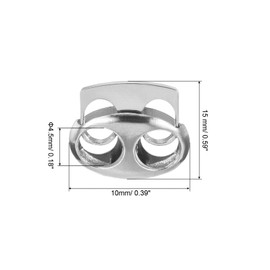 PATIKIL 0.6x0.4 Cord Locks, 10 Pack Double Hole Spring End Toggle Stopper for Drawstring Bag Shoelaces, Silver Tone