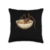 Brown Recluse Spider Eating Ramen Throw Pillow