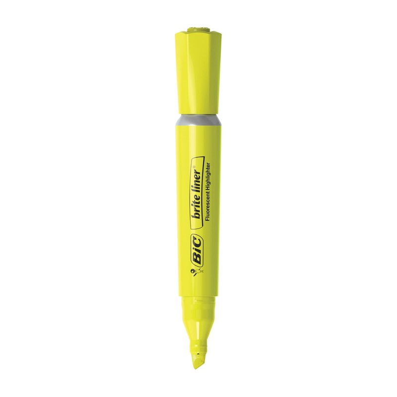 BIC Brite Liner Grip XL Highlighters, Chisel Tip, 4-Count Pack
