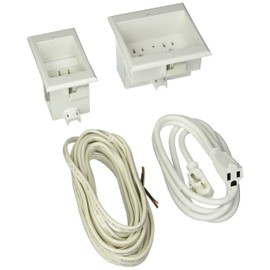 PowerBridge Solutions TWO-PRO-18 Dual in-Wall Cable Management for Wall-Mounted TVs, 18' Romex Cable, white