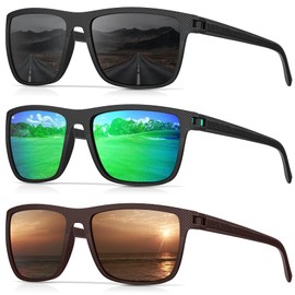 CIFOYA Polarized Sunglasses for Men Women, Square Retro Sun Glasses for Driving Fishing Golf Lightweight UV400 Protection