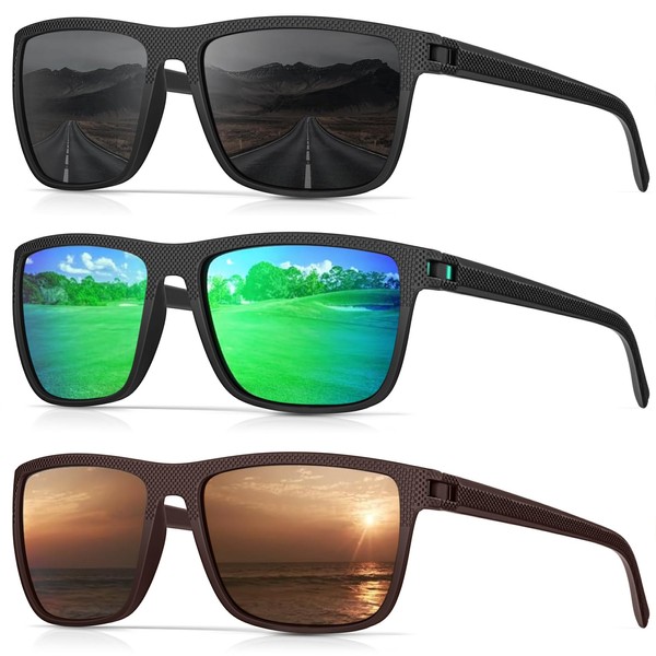 CIFOYA Polarized Sunglasses for Men Women, Square Retro Sun Glasses