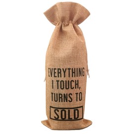 GIFTED LUGAR Realtor Wine Gift Bottle Bag, Everything I Touch Turns to Sold, Thank You Closing Real Estate Gift Bag for Realtor, Gift for New Realtors