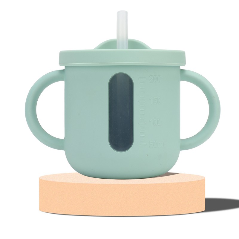 Silicone Sippy Cups Double Handles Lightweight Toddler Training Cup with