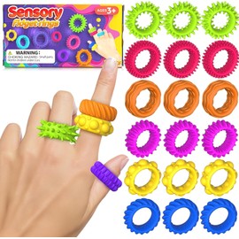 Fidget Sensory Rings for Autism, SMALL FISH 18 Pack Fidget Ring Sensory Finger Toys for Kids Adults - Anxiety Relief Toy Fidget Finger Rings for ADHD Classroom