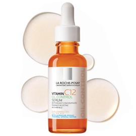 La Roche-Posay Suero puro de Vitamina C al 12% para cara con ácido hialurónico y ácido salicílico, suero facial hidratante, aumenta la luminosidad y reduce las arrugas, 2 fórmulas para piel normal o