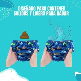 Pañal D Natación Ecológico Reutilizable Alberca Bebe Y Niños                                                                                          