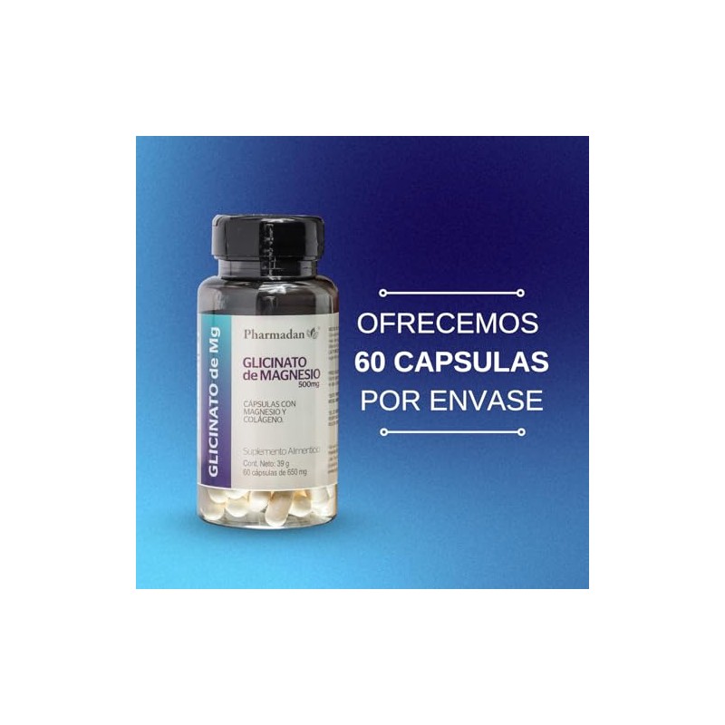 Glicinato de Magnesio, 500 mg de Glicinato de Magnesio por