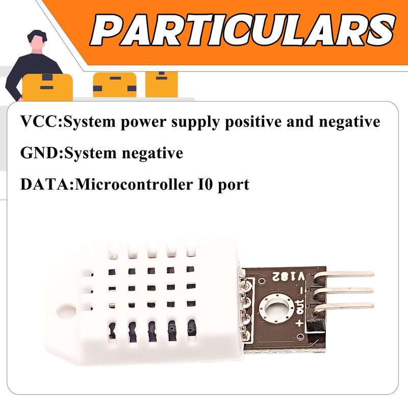 DIGISHUO 2Pcs DHT22/AM2302 Single Bus Digital Temperature and Humidity Sensor