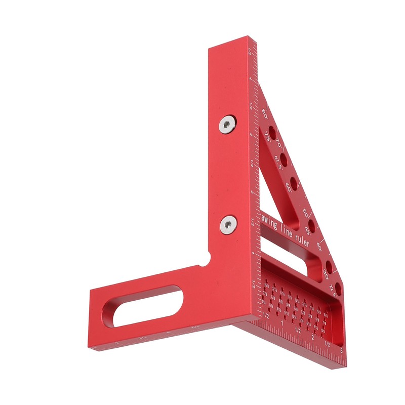 Carpenter Square Hole Scribing Ruler 45 90 Degree Aluminum Alloy