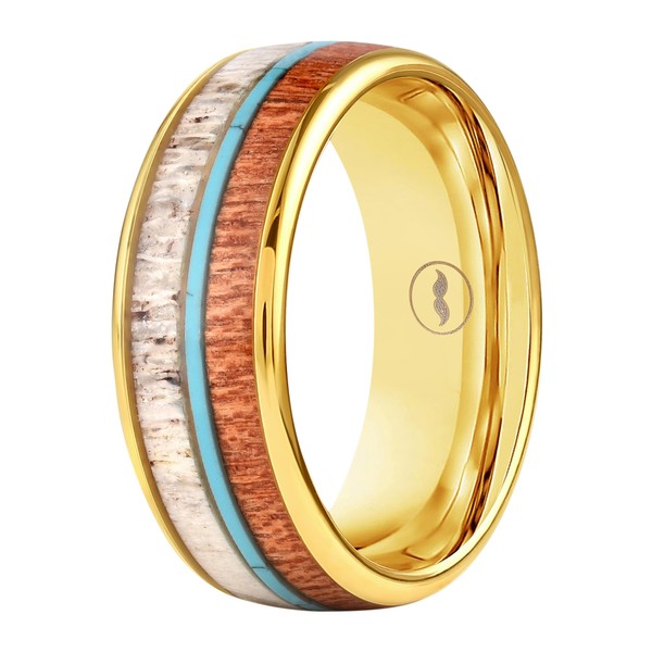 Men's Gold Wedding Band | Tungsten rings for men with