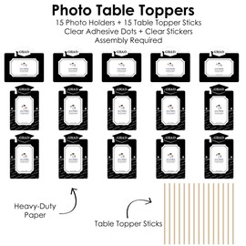 Big Dot of Happiness Graduation Cheers - Graduation Party Picture Centerpiece Sticks - Photo Table Toppers - 15 Pieces