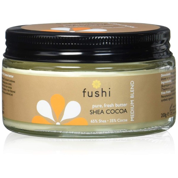 Fushi Shea Cocoa Butter Moisturising Body Butter Cream Organic Blend of Moisturising and Nourishing Butter Dry Skin Medium Texture 200 g