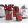 K&K Interiors 4.5 Inch Red Mercury Glass Holder