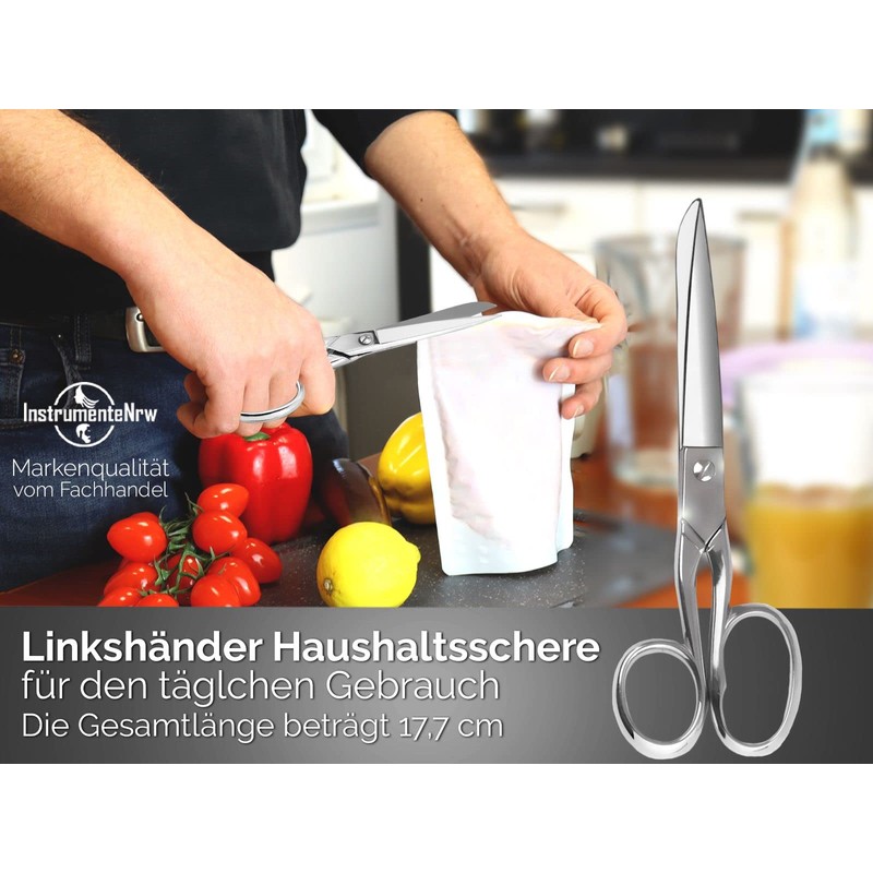 Left-Handed Household Scissors Kitchen Scissors Made of Rustproof High-Quality Stainless