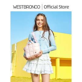 WESTBRONCO [Mother's Day] 【Small】Women Puffer Tote Quilted Crossbody Bag Purse Bags Women Handbag Gift For Mom Girl Springtok Durable Waterproof:_Soft-purple
