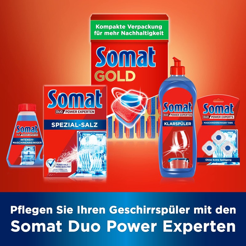 Somat Gold Dishwasher Rinse Tabs with Extra Strength Against Burnt-On