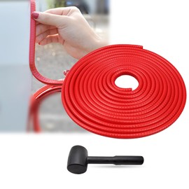 Car Door Edge Guards Red, 32.8Ft(10M) Car Door Edge Protector Rubber U Shape Edge Trim Universal Fit for Jeep Trucks Offroad SUV All Vehicles with Rubber Mallet(Red 32.8FT)