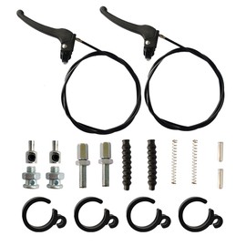 2 Set Brake Handle with 54'' Cable，Adjustable Wheel Lock Brakes，Replacement for 4-Wheel Folding Rollator/Rolling Walker/Wheelchair/Mobility Knee Walkers