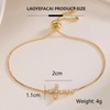 LAOYEFACAI 18K Gold Silver Mini Cross Bracelet Stainless Steel Chain