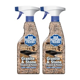 Bar Keepers Friend Granite & Stone Cleaner & Polish (25.4 oz) Granite Cleaner for Use on Natural, Manufactured & Polished Stone, Quartz, Silestone, Soapstone, Marble - Countertop Cleaner & Polish (2)