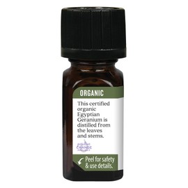 Aura Cacia 100% Pure Geranium Essential Oil | Certified Organic, GC/MS Tested for Purity | 7.4 ml (0.25 fl. oz.) | Pelargonium graveolens