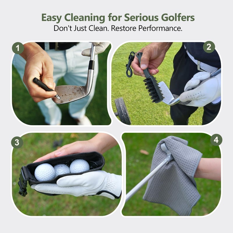Golf Club Cleaning Kit Includes Golf Club Brush, Cleaning Bucket,