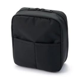 Muji 83458270 Nylon Makeup Pouch, Black, Approx. 6.3 x 5.5 x 2.4 inches (16 x 14 x 6 cm)