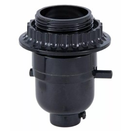 Sunlite BLACK PHENOLIC PUSH THRU THREADED LAMP SOCKET WITH RING LAMP PART NEW 30549J