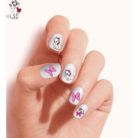 Aristo Cats Marie with a Bow clear vinyl Peel and Stick (NOT Waterslide) nail art decals/stickers. Set of 32 by One Stop Nails.