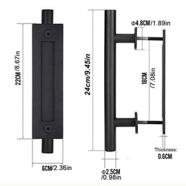 Barn Door Handle, Sliding Door Pull Handle, Black Door Handle, Sliding Door Handle, Kitchen Handles, Sliding Door Handle, High Performance Barn Door Handle, for a Wooden Door, Cabinet Door (30 cm,