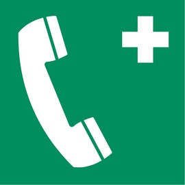 15 Stickers Emergency Call Phone E004 – Diameter 9.8 cm – UV and Weather Resistant – ISO 7010 – Sustainable – Mandatory Sign Mandatory Sign Sign Sign (9.8, Emergency Telephone)