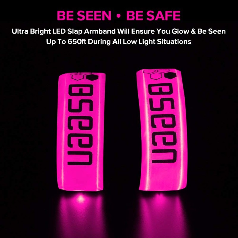 BSEEN 2 Pack, (TM) Glow LED Armband, Glow and Flash,