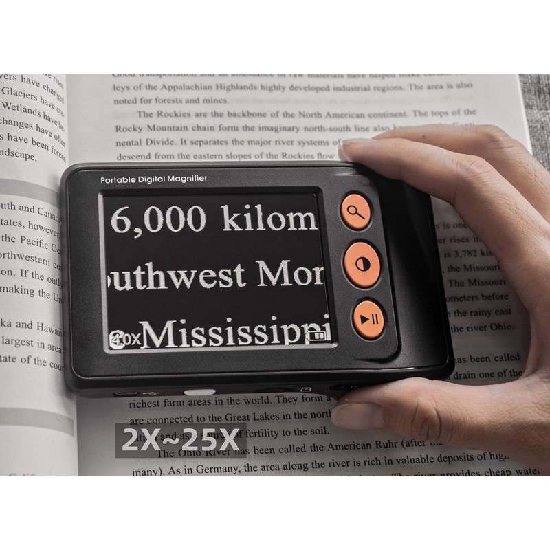 3.5 inch Portable Digital Magnifier Low Vision Reading Aid 2~25X
