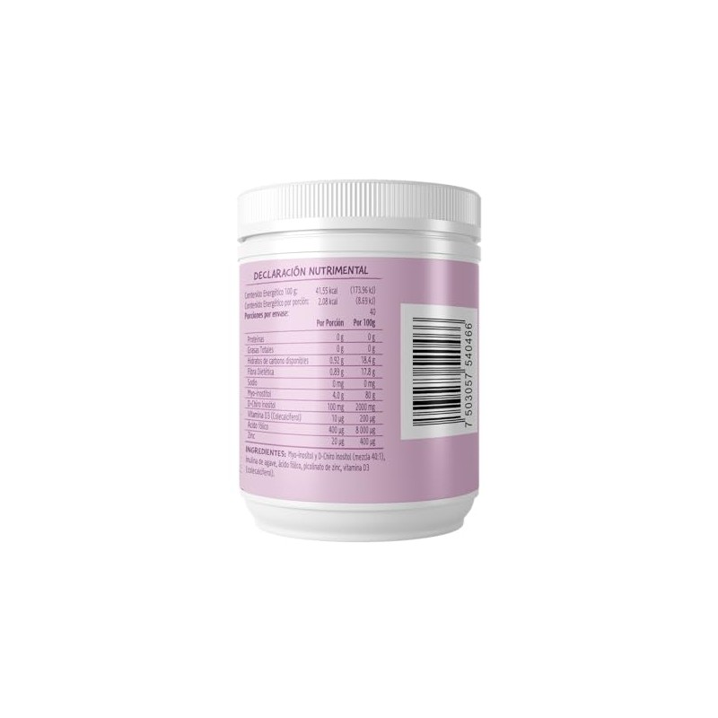 Myo Chiro Inositol Suplemento Polvo Ácido Fólico Vitamina Zinc 200
