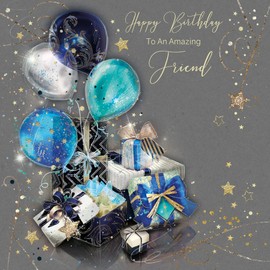 Male Friend Birthday Card from the Grayson Range. Gold Foil Detail and Gold Envelope