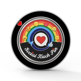 Senmure Social Touch Pin Rotating Mood Expression Badge Enamel Pins For Backpacks Tap to Share Your Social Battery & Profile Fashion Brooch for Modern Connection & Self-Expression (Silvery)