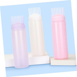 Healeved 3pcs Hair Dyeing Applicator Bottle Graduated Scale Portable Hair Coloring Root Comb Applicator for Easy Application for Home and Salon Use
