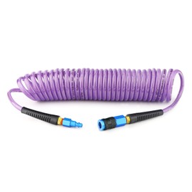 GASHER 1/4" x 25FT Purple Polyurethane Air Hose With Bend Restrictor, 1/4" AMT Universal Air Coupler, For Air Compressor
