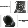 mikarka Women's Chain Platform Boots Lace Up & Zipper Chunky