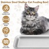 Fhiny 2PCS Stainless Steel Cat Bowls, Non-Slip Extra Wide Metal
