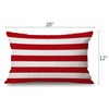 Red Stripe Cotton Linen Throw Lumbar Waist Pillow Case Cushion