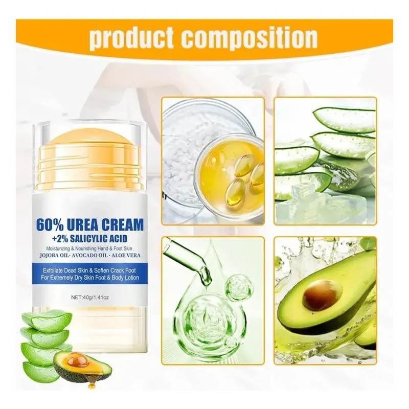 Crema Hidratante Para Pies, Crema De Urea Con 60% Urea