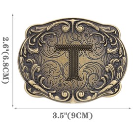 Absbolo Western Belt Buckles for Men ABCDJMR-Z Initial Belt Buckle Cowboy Custom Belt Buckle T