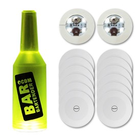 12Pcs LED Coaster, LED Sticker Lights, LED Bottle Lights Cup Holder Lights for Wine Liquor Bottle, Bottle Sparklers for Champagne, Party, Bar, Cold White